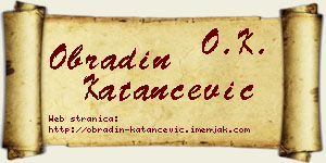 Obradin Katančević vizit kartica